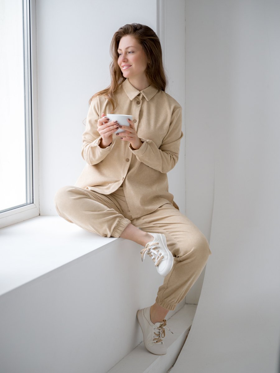 Брюки вельветовые светло бежевый