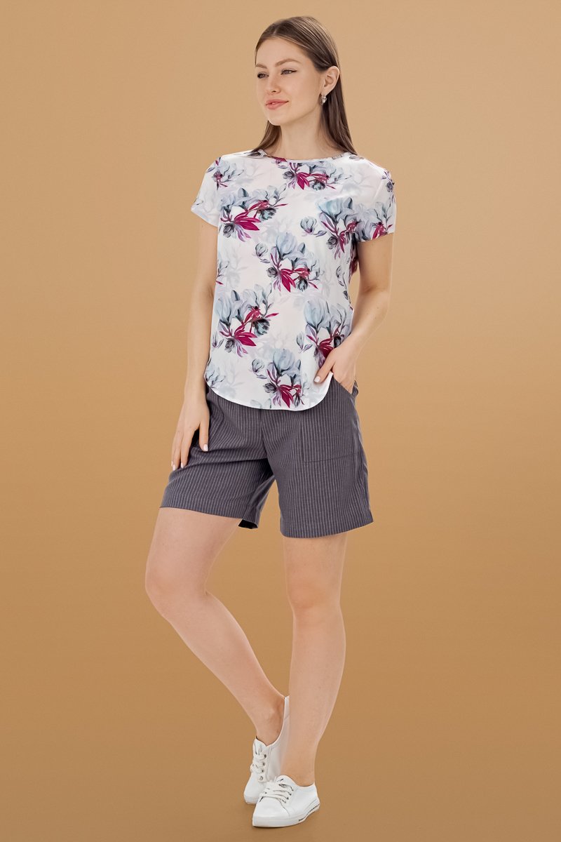 Шорты с эластичным поясом  темный капучино